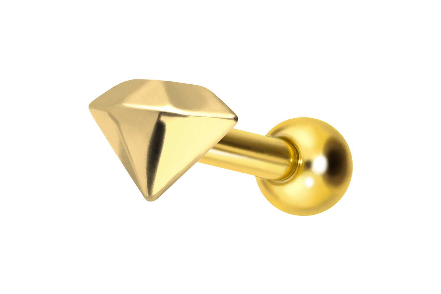 Titan Ohrpiercing mit Innengewinde DIAMANT
